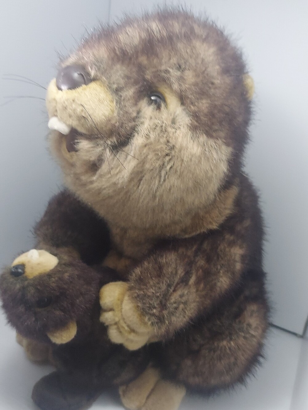 Cosco Exclusive Plush Brown Beaver With Baby Stuffed Animal Toy Soft Cuddly 18"